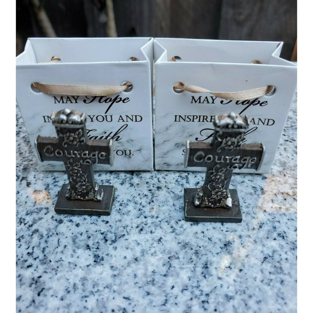 2 Angel Star Hope To Go Double Sided Miniature Cross-Love & Joy